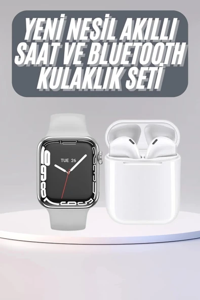 Akıllı Saat Kulaklık Hediyeli Uyku ve Sağlık Takibi Yapabilen Uzun Ömürlü ürün görseli 1