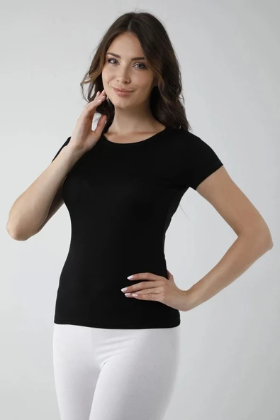 Vivaldi Kadın Siyah Yarım Kollu Açık Yaka Badi 351 ürün görseli