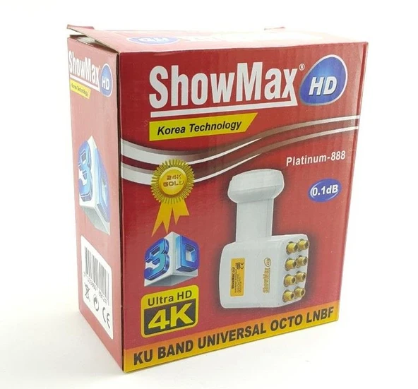 Showmax 8 Çıkışlı Sekizli Ultra HD 4k Uydu Anteni Lnb Elembi-Gold Başlıklı - Resim 3