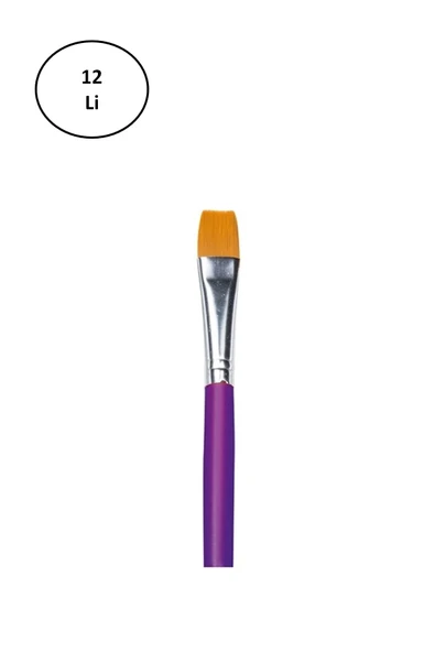 Fanart Academy Seri 536C Sentetik Kıl Yassı Fırça No:12 12'li ürün görseli 1