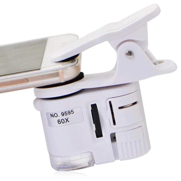 60x Mini Cep Telefonu Için Mandallı Mikroskop Uv Ledli Büyüteç Model Al2431 - 6