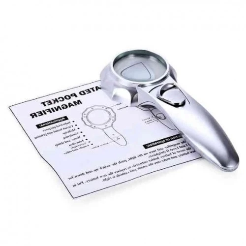 7x Büyüteç 6 Led Işık Aydınlatma 50mm Optik Lens El Büyüteç - 5