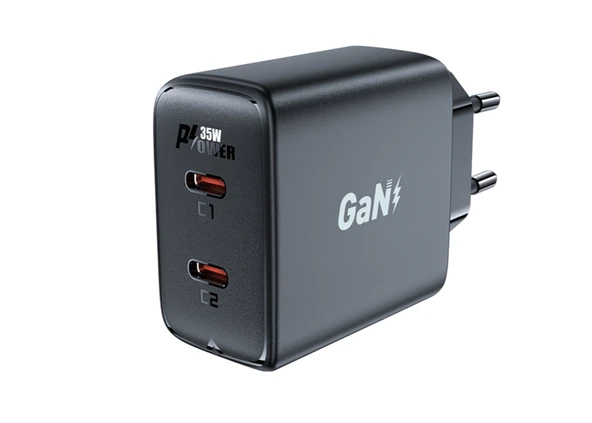 35W GaN Çift USB-C Portlu Süper Hızlı Şarj Cihazı  PD Destekli Akıllı Çip Teknolojili - 4
