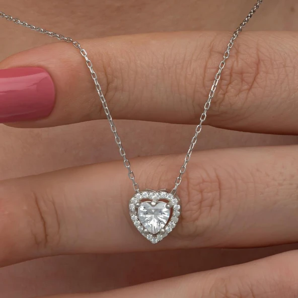 Kalpli Beyaz Taşlı Gümüş Bayan Takı Seti - 3