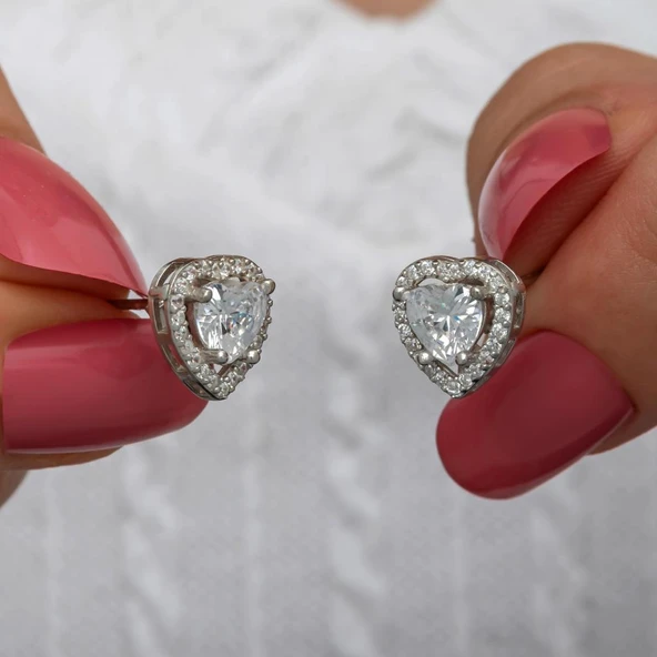 Kalpli Beyaz Taşlı Gümüş Bayan Takı Seti - 4