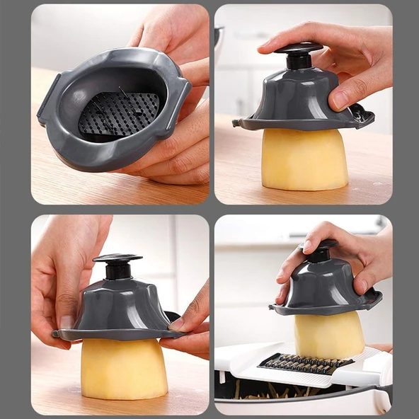 5 Fonksiyonlu Dönen Süzgeçli Rende Doğrayıcı Dilimleyici Aparat - Resim 4