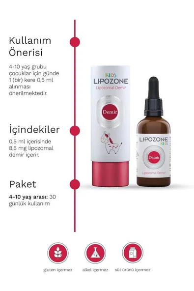 Lipozone Kids Lipozomal Demir Drop 15 ml 2 Adet - Resim 4