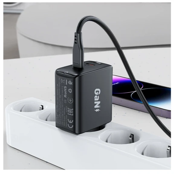 35W GaN Çift USB-C Portlu Süper Hızlı Şarj Cihazı  PD Destekli Akıllı Çip Teknolojili - 7