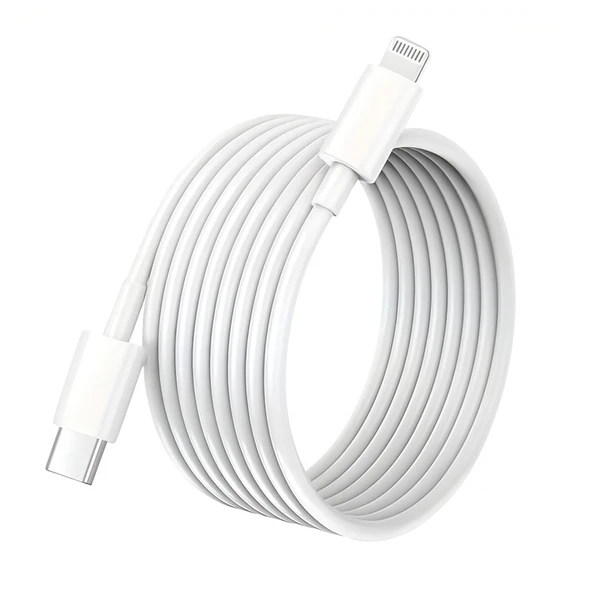 ScHitec 3A 60W Type-C to Lightning Hızlı Data ve Şarj Kablosu 3 Metre Beyaz SX25 ürün görseli 1