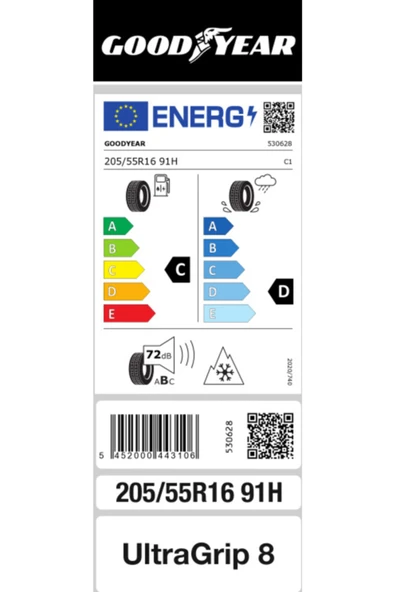 Goodyear 205/55R16 91H Ultragrıp 8 Ms ( Kış Kar ) - 3