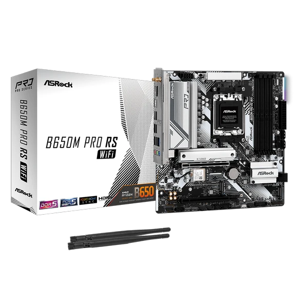 ASROCK B650M Pro RS WIFI 7200MHz DDR5 Soket AM5 M.2 USB 3.2 HDMI mATX Anakart - 1
