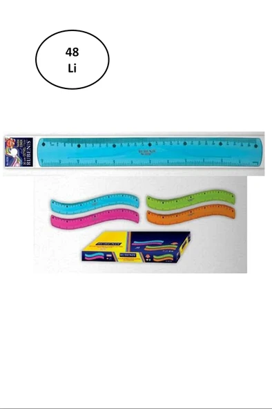 Rubenis Flexible Esnek Silikonlu (Kırılmaz) Cetvel 30 cm  48'li ürün görseli