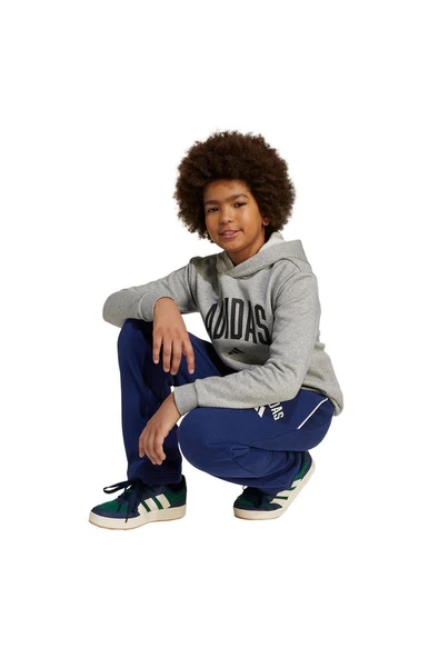 adidas Çocuk  Gri  Sweatshirt J CLGT OH FL HD JV7336 - Resim 5