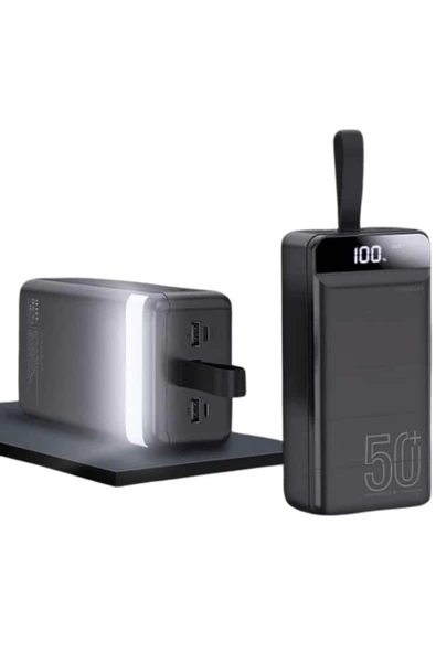 Powerbank 50.000 Mah Dijital Göstergeli Taşınabilir 4 Portlu Hızlı Powerbank - Resim 5