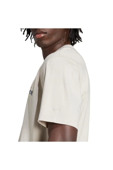 adidas Erkek  Bej  T-shirt GRAPHIC LO SS T JX8157 - 6