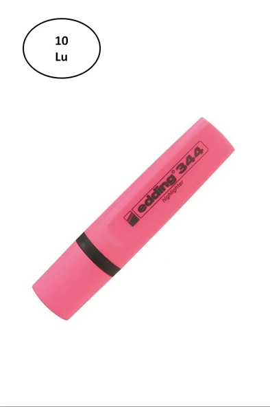 Eddıng Fosforlu Kalem E-344 Pembe 10'lu