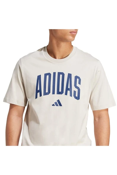 adidas Erkek  Bej  T-shirt M COLLEGIATE T JM6415 - Resim 5