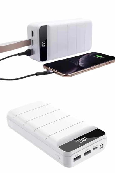 Powerbank 50.000 Mah Dijital Göstergeli Taşınabilir 4 Portlu Hızlı Powerbank - Resim 3
