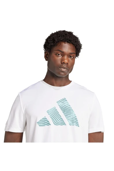 adidas Erkek  Beyaz  T-shirt adi365 E BL T M JM5740 - Resim 6