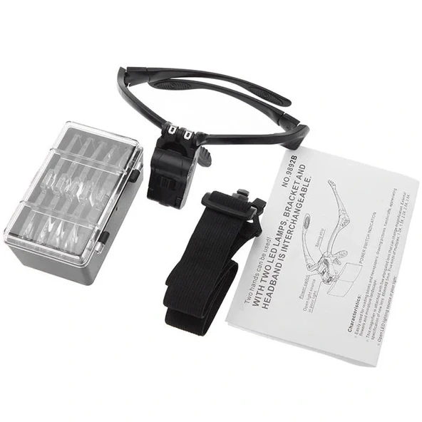 Işıklı Gözlük Büyüteç  5 Farklı Lens 9892b - 4