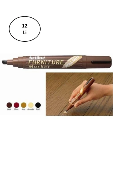Artline Furniture Ahşap Marker Ek 95 Walnut Ceviz 12'li ürün görseli 1