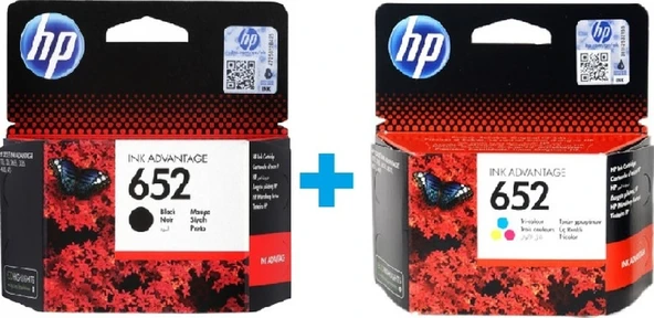 Hp 652 Siyah F6V25Ae Hp 652 Renkli F6V24Ae Kartuş Seti - 1