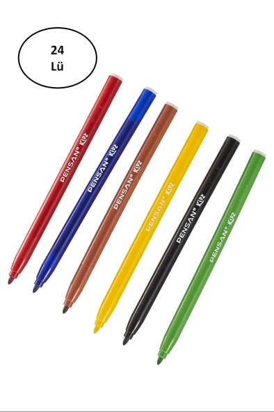 Pensan Kidz Keçeli Boya Kalemi 6 Renk 24'lü ürün görseli 1