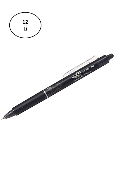 Pilot Frixion Ball Clicker 0.7 Siyah Pilot Kalem 12'li ürün görseli 1