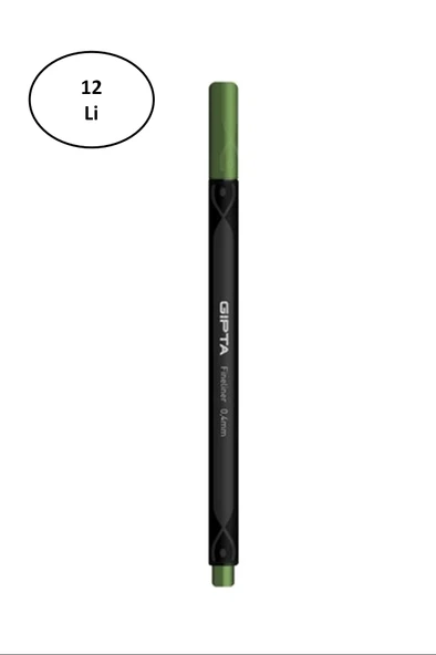 Gıpta Thick 0.4 mm Fineliner Çam Yeşili Kalem 12'li ürün görseli 1