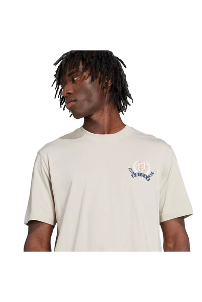 adidas Erkek  Bej  T-shirt GRAPHIC LO SS T JX8157 - 5