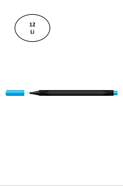 Gıpta Fineliner Kalem 0,4 Mm Karton Kutu Üçgen Açık Mavi 12'li ürün görseli 1