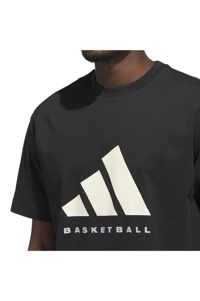 adidas Erkek  Siyah  Tshirt ADIDAS SS TEE JX5575 - Resim 4