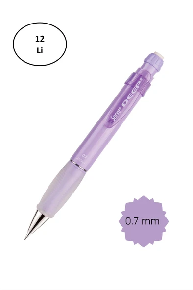 Serve Deep 0.7Mm Mekanik Kurşun Kalem Pastel Renk Sv-Deep 07 Lavanta 12'li ürün görseli 1