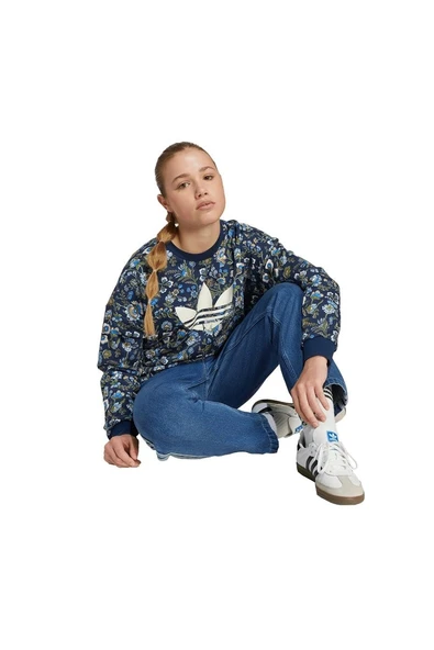 adidas Çocuk  Mavi  Sweatshirt CREW JX6316 - 4