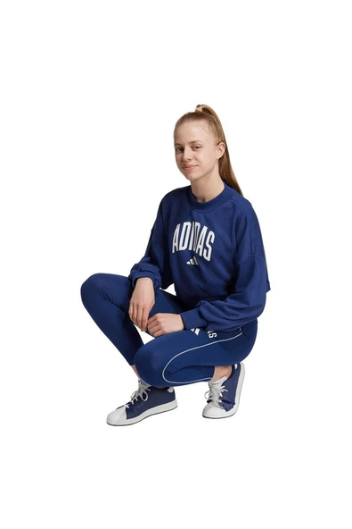 adidas Çocuk  Mavi  Sporcu Sütyeni JG CLGT FT SWT JM1535 - Resim 5