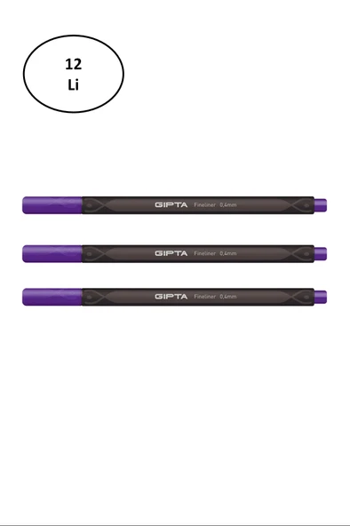 Gıpta Fineliner Kalem 0,4 Mm Karton Kutu Üçgen Mor 12'li ürün görseli 1