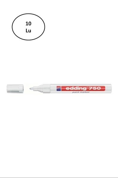 Edding Boya Dekor Markörü Beyaz E-750 10'lu ürün görseli 1