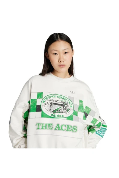 adidas Kadın  Beyaz  Sweatshirt COURT CREW JW0149 - Resim 5