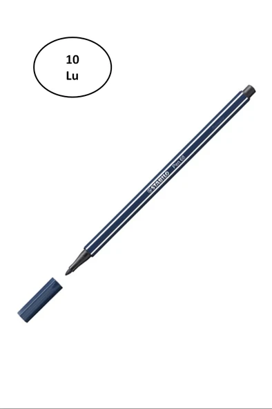 Umut Stabilo Pen 68 Mavi Siyah 68/98 10'lu ürün görseli 1