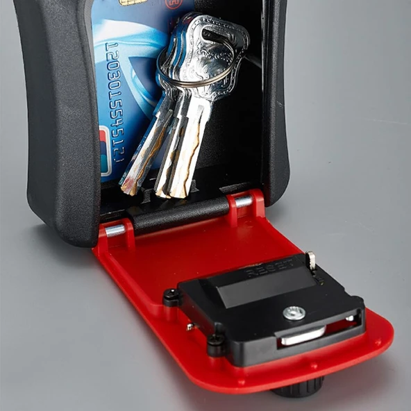 Periboia Kırmızı Şifreli Anahtar ve Eşya Saklama Güvenlik Kasası - 2