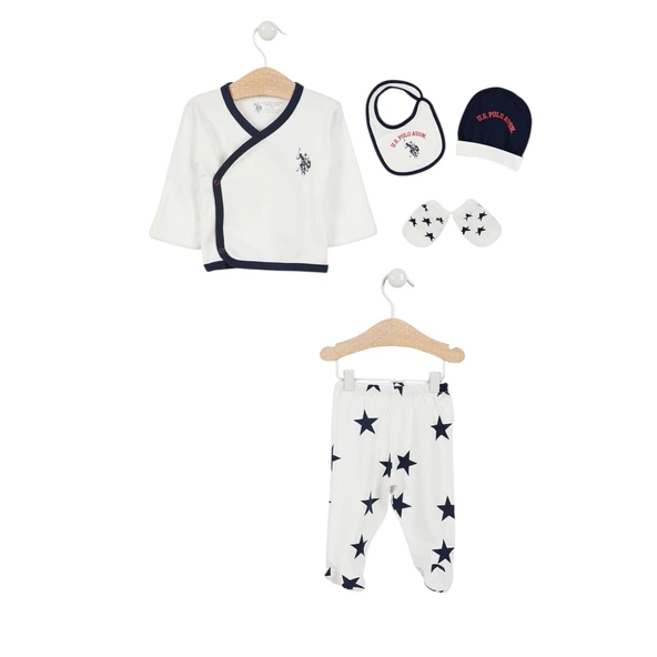 Lisanslı Erkek Bebek Yenidoğan Krem 5'li Hastane Çıkış Seti