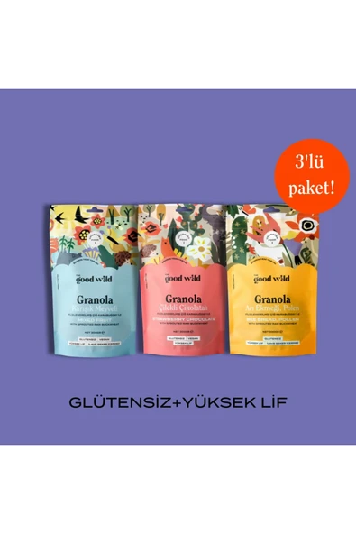 THE GOOD WILD Glütensiz Granola 3'lü Avantaj Paketi