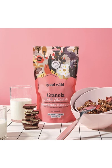 THE GOOD WILD Glütensiz Granola Çilekli Çikolatalı 300 G - 3