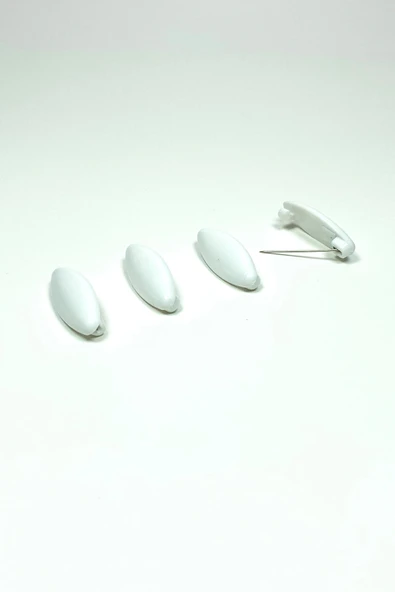 4 Adet Plastik Çengelli Eşarp Ve Şal İğnesi Beyaz 4 cm - Resim 2