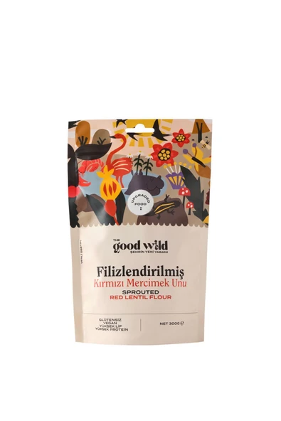 THE GOOD WILD Glütensiz Filizlendirilmiş Kırmızı Mercimek Unu 300 G