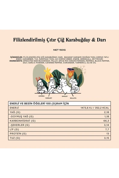 THE GOOD WILD Glütensiz Filizlendirilmiş Çıtır Çiğ Karabuğday & Darı 150 G - 3