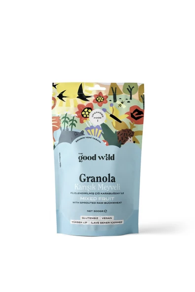 THE GOOD WILD Glütensiz, İlave Şekersiz Granola Karışık Meyveli 300 G