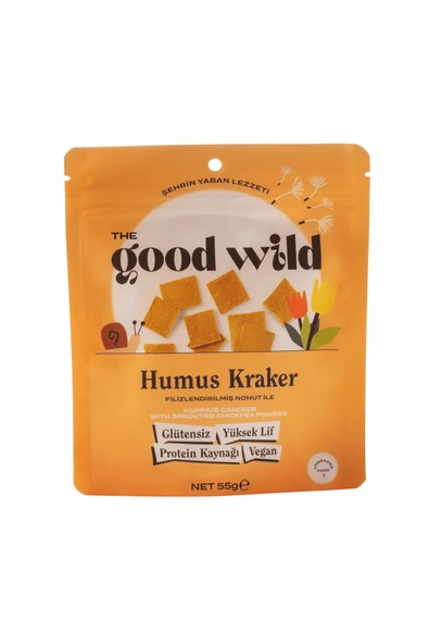 THE GOOD WILD Glütensiz, İlave Şekersiz Humus Kraker 55 G