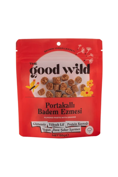 THE GOOD WILD Glütensiz, İlave Şekersiz Portakallı Badem Ezmesi 55 G