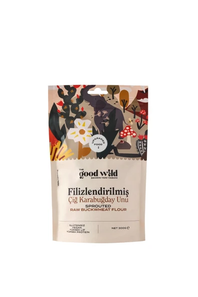 THE GOOD WILD Glütensiz Filizlendirilmiş Çiğ Karabuğday Unu 300 G